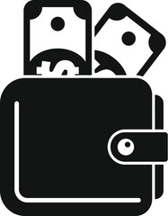 Wallet money icon simple vector. Work compensation. Health support