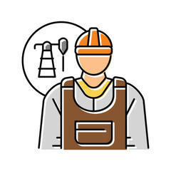 Obraz na płótnie Canvas petroleum engineer technology color icon vector illustration