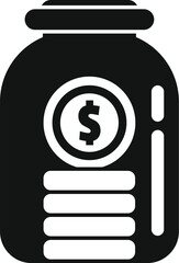 Jar money compensation icon simple vector. Work benefit. Fund reward