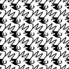 seamless pattern of cute fox cartoon