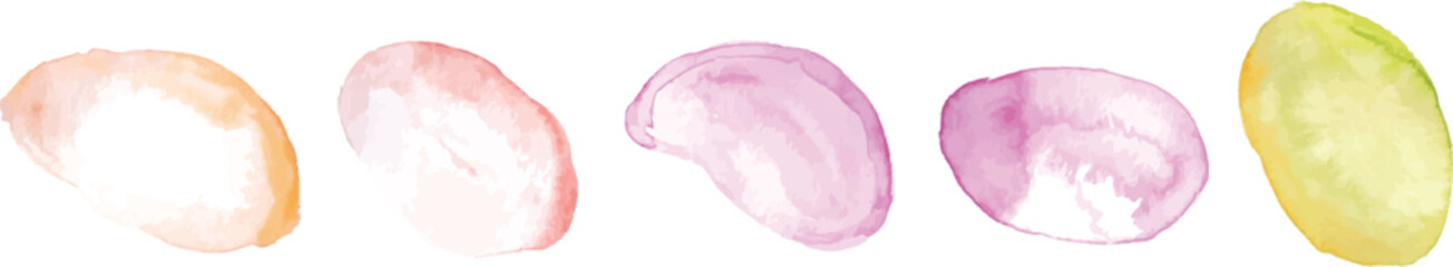 水彩の丸フレーム。手描きの水彩ベクターフレーム。滲みテクスチャの飾り枠。Watercolor round frame. Hand-painted watercolor vector frame. Decorative frame with blot texture.