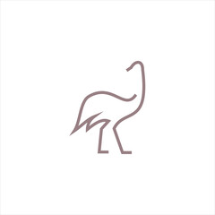 Ostrich Logo icon symbol simple isolated design bird animal wildlife vector.
