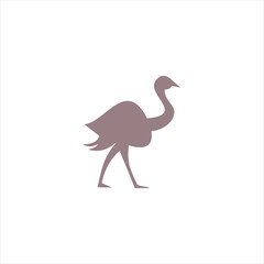 Ostrich Logo icon symbol simple isolated design bird animal wildlife vector.