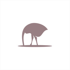 Ostrich Logo icon symbol simple isolated design bird animal wildlife vector.