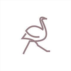 Ostrich Logo icon symbol simple isolated design bird animal wildlife vector.