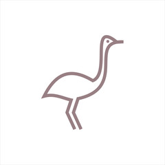Ostrich Logo icon symbol simple isolated design bird animal wildlife vector.