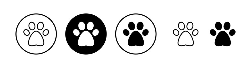 Paw icon vector illustration. paw print sign and symbol. dog or cat paw