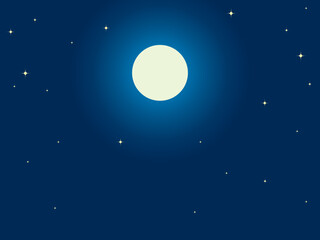 Obraz na płótnie Canvas 月、星、空3