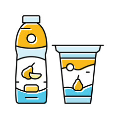 yogurt milk product dairy color icon vector illustration