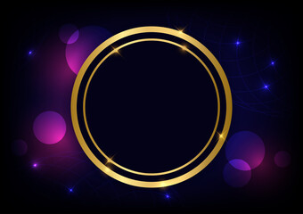 Luxury gold circle center shiny color gold premium space modern background