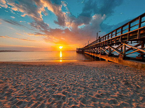 Muelle Dock Atardecer Playa Sunset