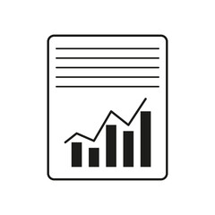 Sheet graph icon in flat style. Vector illustration.