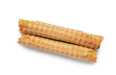 Wafer rolls isolated on white background