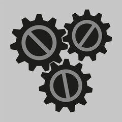 black gears for concept design. Vector illustration.