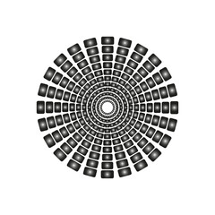 Circle rays equalizer. Round shape. Vector illustration.