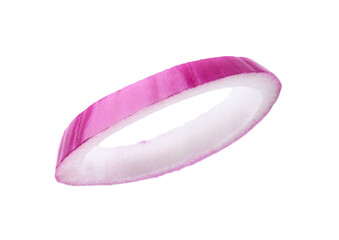 Ring of fresh red ripe onion isolated on white