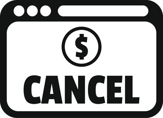 Cancel payment icon simple vector. Card error. Money debit