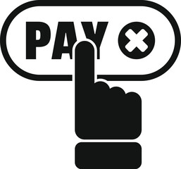 Pay error icon simple vector. Credit card. Debit phone