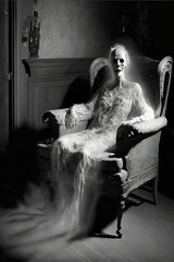 terrifying ghost sitting Generative AI