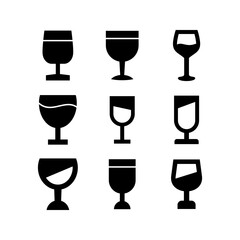 wine glass icon or logo isolated sign symbol vector illustration - high quality black style vector icons
