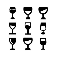 wine glass icon or logo isolated sign symbol vector illustration - high quality black style vector icons
