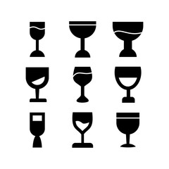 wine glass icon or logo isolated sign symbol vector illustration - high quality black style vector icons
