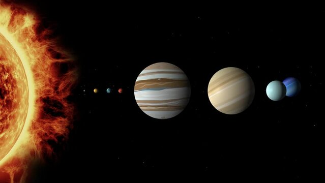 An Animated Solar System Zooming into the Mars.