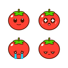 Set of Cute Tomato Stickers