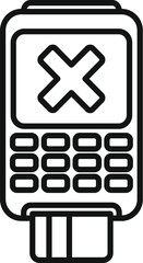 Fototapeta premium Cancel pos terminal icon outline vector. Card error. Debit money