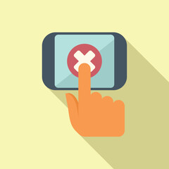 Reject goods icon flat vector. Product parcel. Shop service