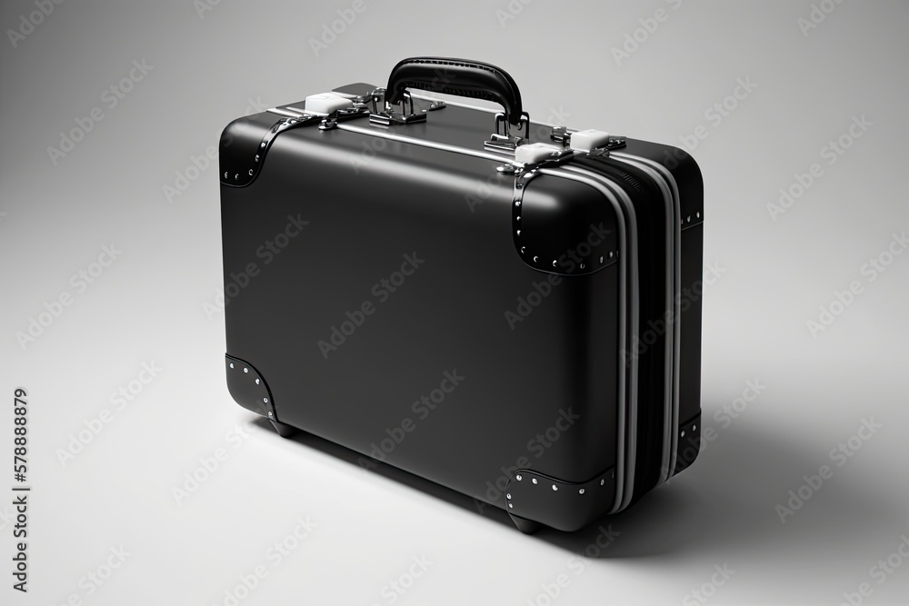 Canvas Prints Empty black suitcase on a white background, perfect for your next trip. Generative AI