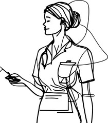 Nurse sketch drawing illustration