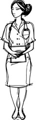 Nurse sketch drawing illustration
