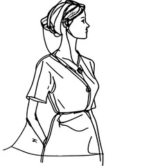 Nurse sketch drawing illustration