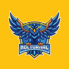 Obraz premium Vector owl mascot logo for sport and esport isolated