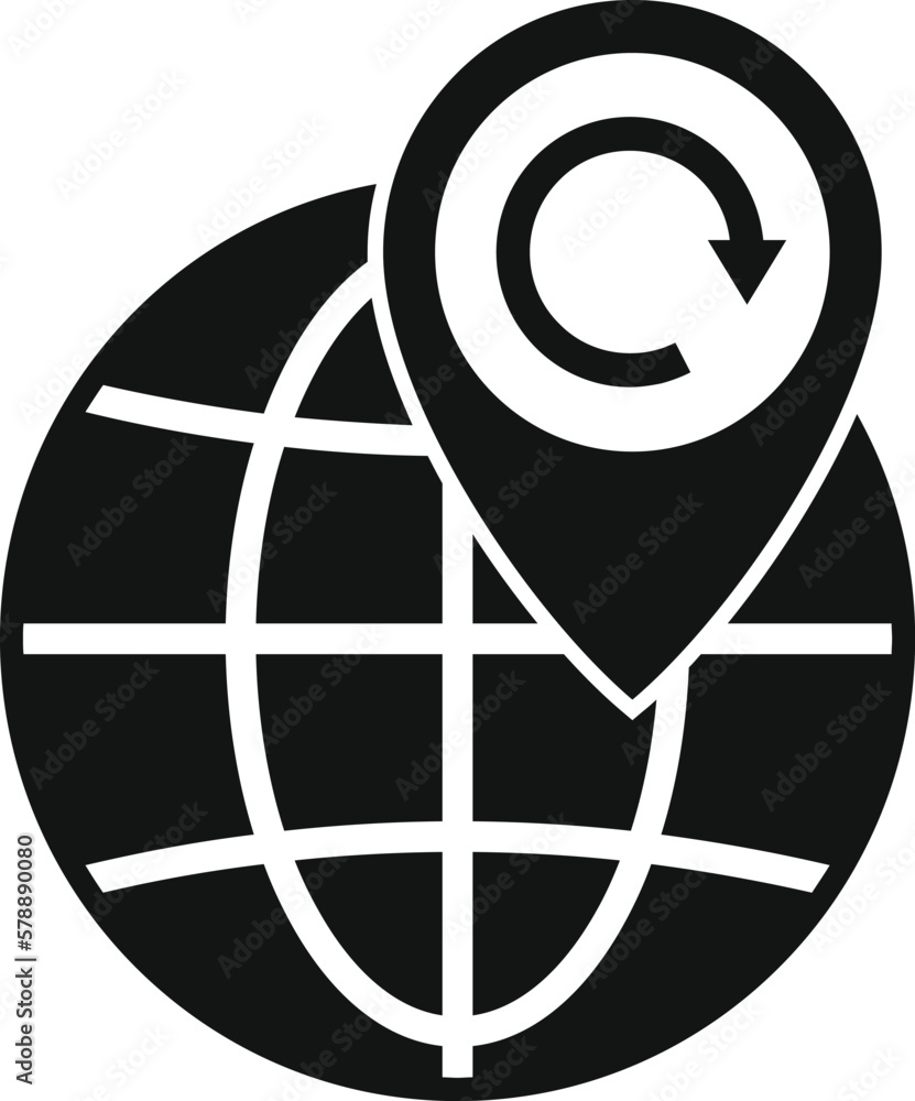Poster global return box icon simple vector. product delivery. service shop