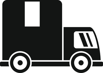 Truck return box icon simple vector. Goods product. Service shop
