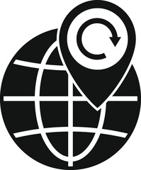 Global return box icon simple vector. Product delivery. Service shop