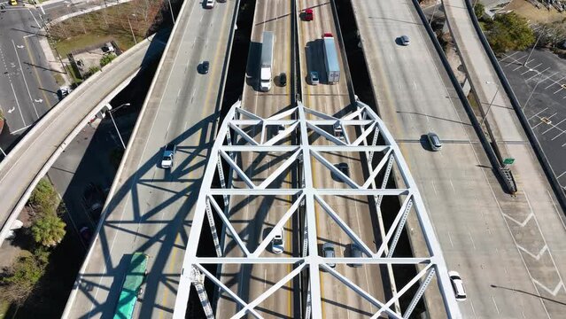 Aerial view of an Interstate 95 overpass in Jacksonville.
