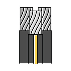 triplex wire cable color icon vector illustration