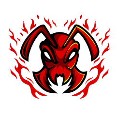 head ant mascot logo illustration334