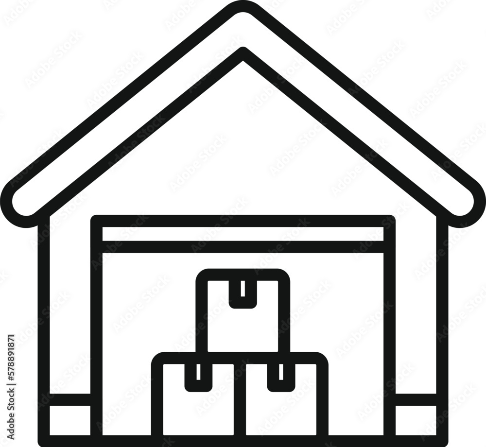 Poster warehouse stack icon outline vector. return box. service shipment