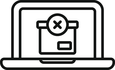 Reject parcel icon outline vector. Delivery product. Service shop