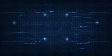 Vector illustration of digital element grid line circuit for advertising and game animation production.Future digital technology and innovation concept.