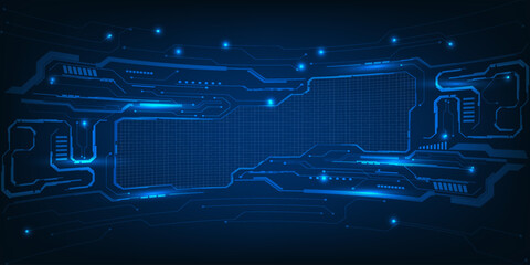 Vector illustrations of futuristic grid line circuit communications hi tech background.Digital innovation and technology concepts. © Alleachday