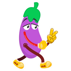 Mascot character vegetable walking with sad