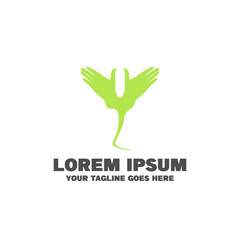 Fototapeta premium Twin Hand Leaves Logo. Template Logo. Easy to edit. eps 10 