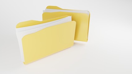 floder transfer files concept for landing page 3D illustration of folder icon 3d rendering of ui icon