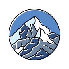 adventure mountain landscape color icon vector illustration