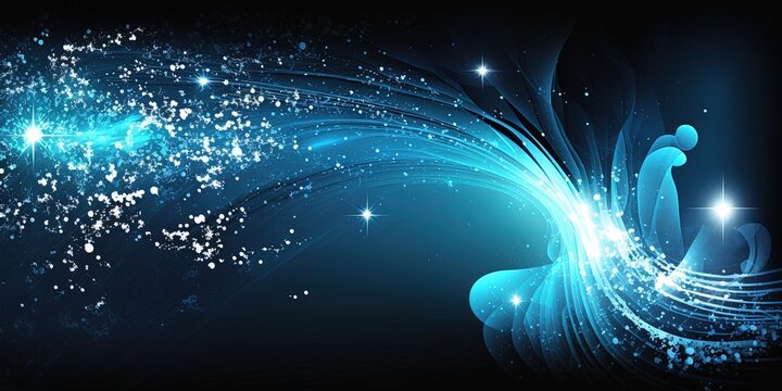 Abstract  shape shiny blue glitter sparkle confetti background  by ai generative 